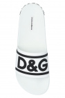 Dolce & Gabbana Three-pieces Wool Suit Rubber slides with logo