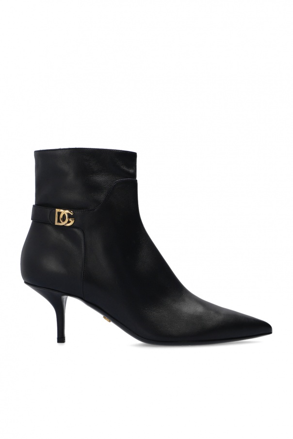 DOLCE & GABBANA PLECIONA CZAPKA Z LOGO Stiletto-heeled booties