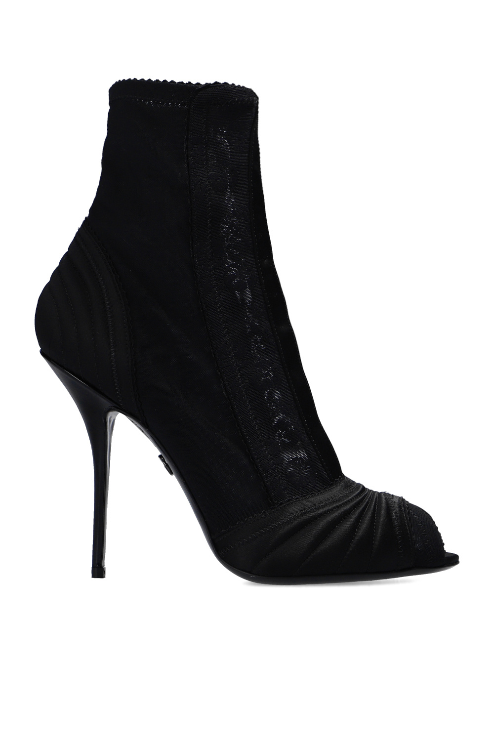 Dolce & Gabbana Parka mit Logo-Schild Schwarz Heeled boots