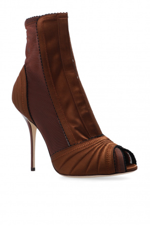 Dolce & Gabbana rhombus-stitch roll-neck jumper ‘Bette’ heeled ankle boots