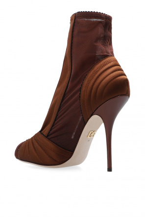 Dolce & Gabbana rhombus-stitch roll-neck jumper ‘Bette’ heeled ankle boots