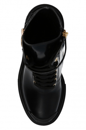 Dolce & Gabbana Majolica twill scarf Heeled boots