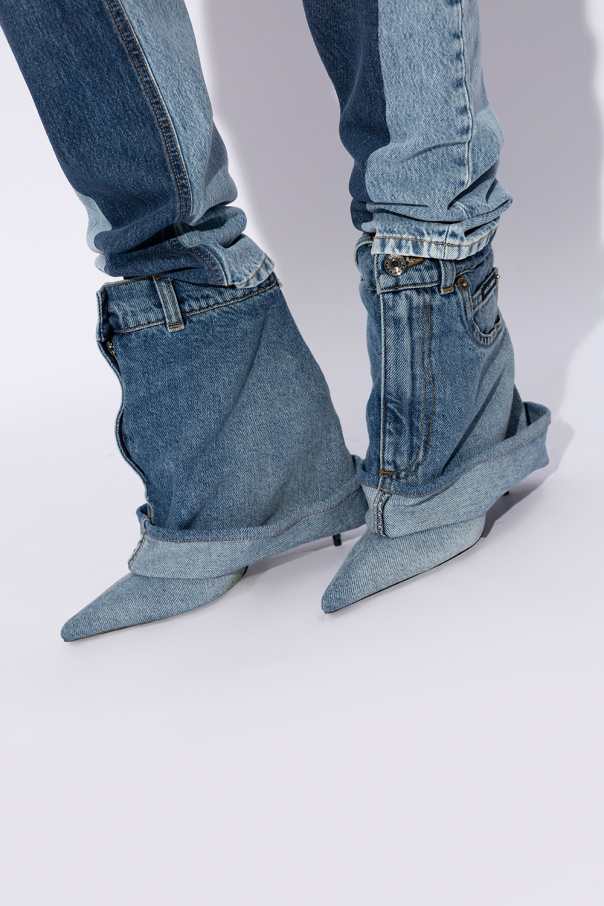 Dolce & Gabbana ‘Lollo’ denim heeled ankle boots
