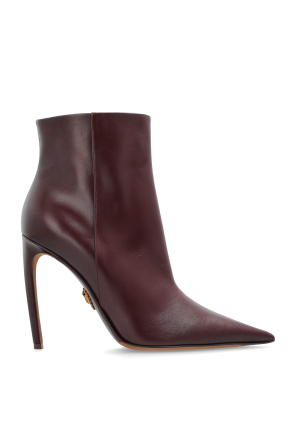 Leather ankle boots with heels