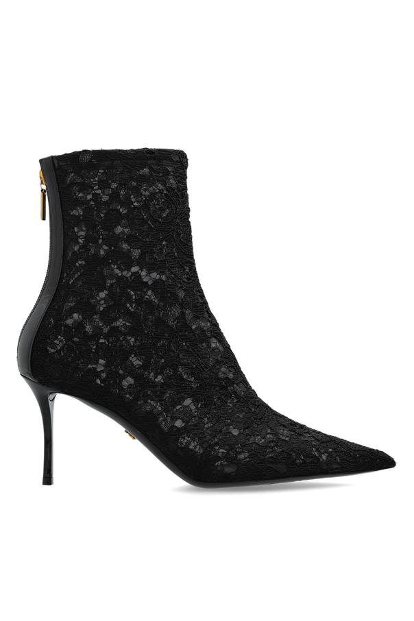 Lace High-Heeled Ankle Boots od Dolce & Gabbana