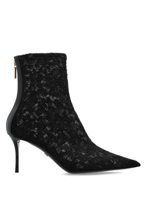 Lace High-Heeled Ankle Boots