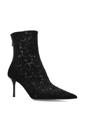 Dolce & Gabbana Lace High-Heeled Ankle Boots