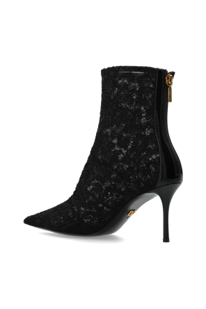 Dolce & Gabbana Lace High-Heeled Ankle Boots