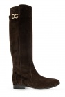Dolce & Gabbana BROWN Suede boots with logo
