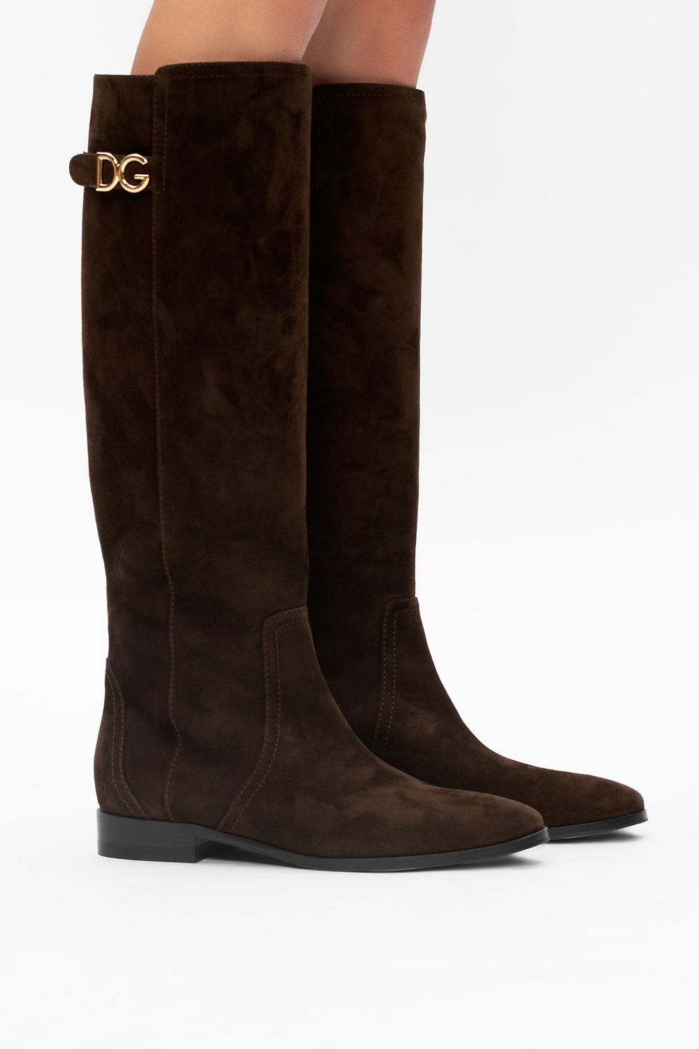 Dolce & Gabbana Suede boots with logo | Women's Shoes | Vitkac