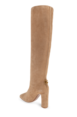 Dolce & Gabbana Zamszowe kozaki na obcasie