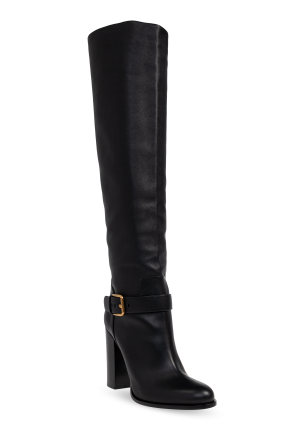 Dolce & Gabbana Botas altas de cuero con tacón