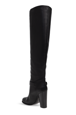 Dolce & Gabbana Botas altas de cuero con tacón