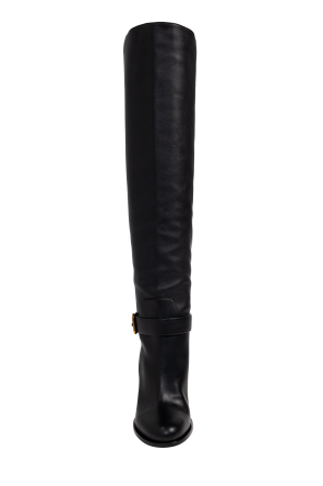 Dolce & Gabbana Botas altas de cuero con tacón