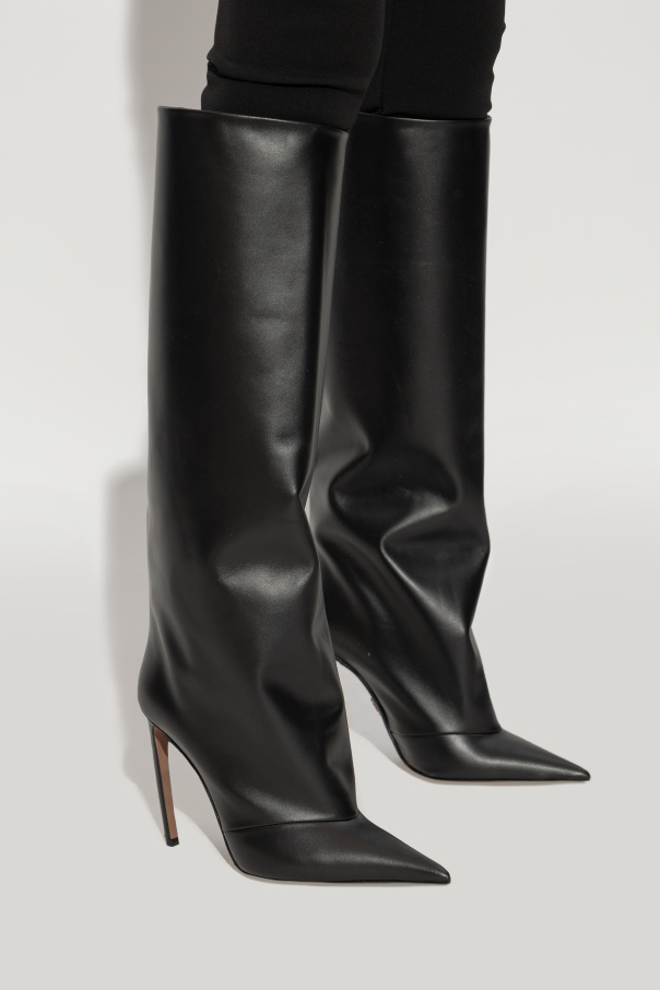 Dolce & Gabbana Botas altas de cuero con tacón