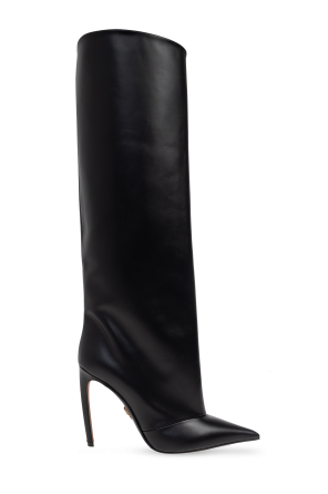 Botas altas de cuero con tacón