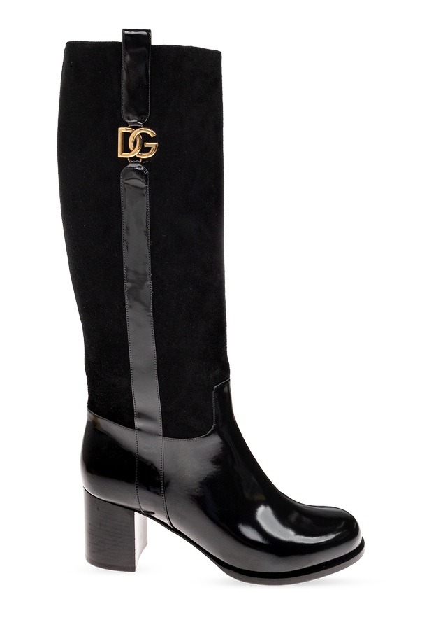 Suede Knee-High Heeled Boots od Dolce & Gabbana