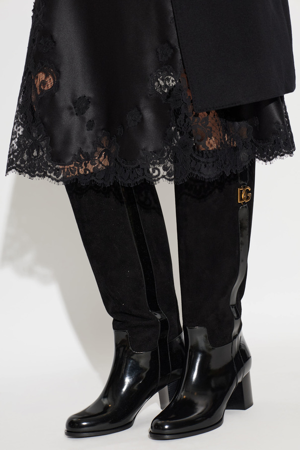 Dolce & Gabbana Botas altas de ante con tacón