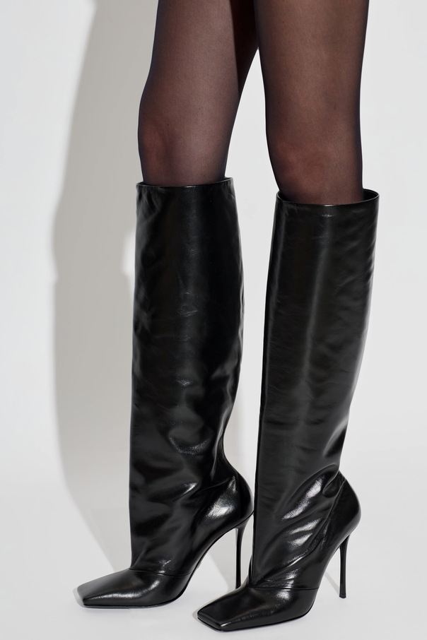 Dolce & Gabbana Botas altas de cuero con tacón
