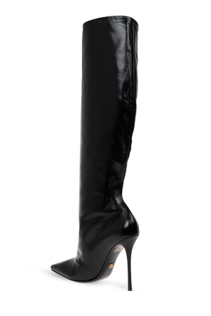 Dolce & Gabbana Botas altas de cuero con tacón