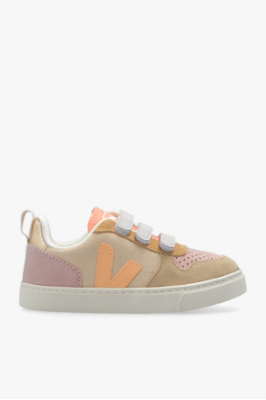 VEJA Kids touch-strap leather sneakers Rosa