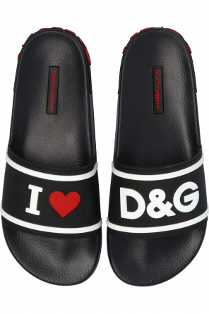Dolce & Gabbana MĘŻCZYŹNI KURTKI CASUAL Slides with logo