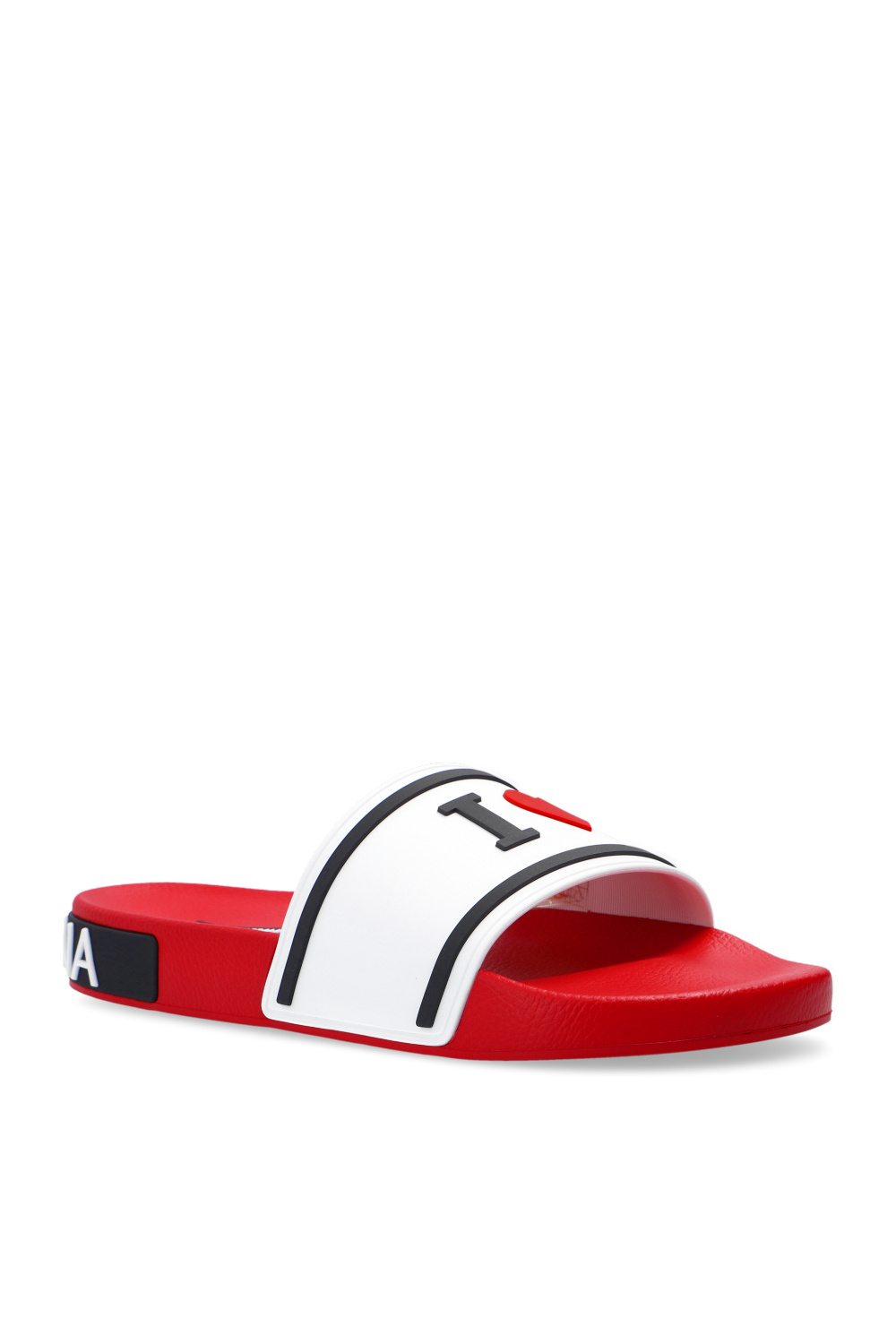 Red Slides with logo Dolce & Gabbana - Vitkac France