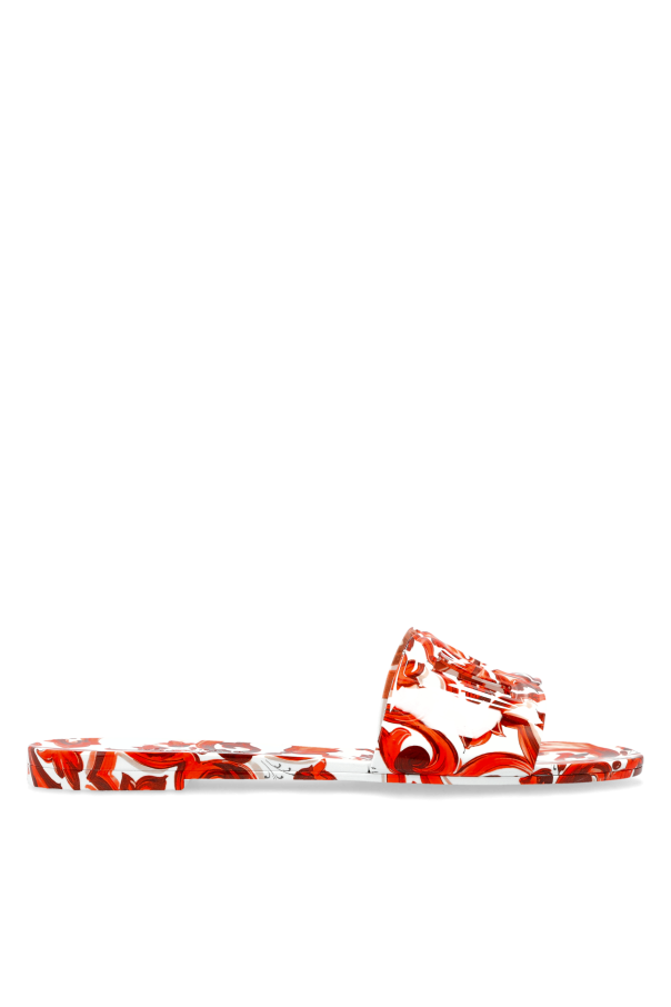 Rubber flip-flops with 'Majolica' print od Dolce & Gabbana