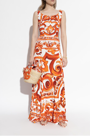 Dolce & Gabbana Rubber flip-flops with 'Majolica' print