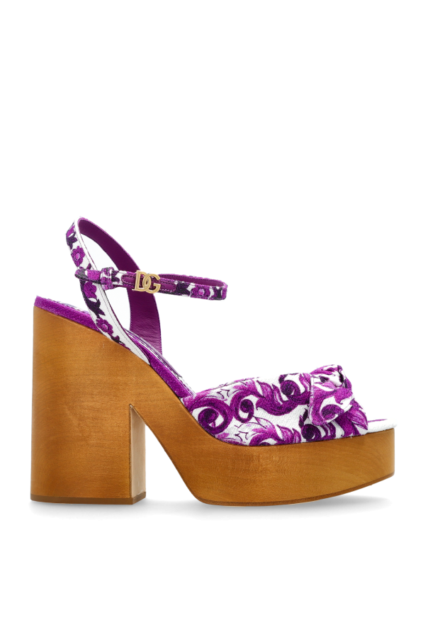 Platform sandals with 'Majolica' print od Dolce & Gabbana