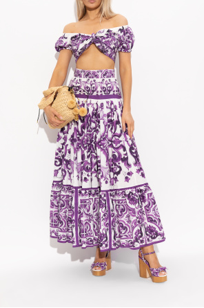 Dolce & Gabbana Platform sandals with 'Majolica' print