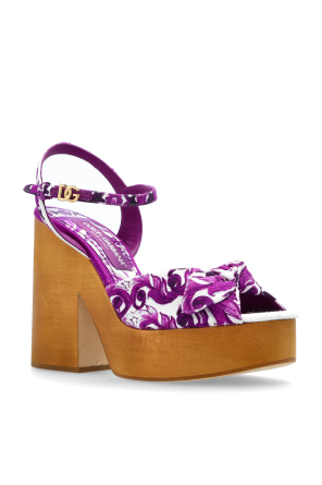 Dolce & Gabbana Platform sandals with 'Majolica' print