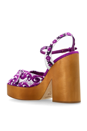 Dolce & Gabbana Platform sandals with 'Majolica' print