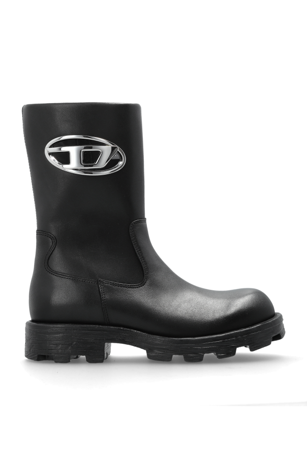 Leather ankle boots `D-HAMMER` od Diesel