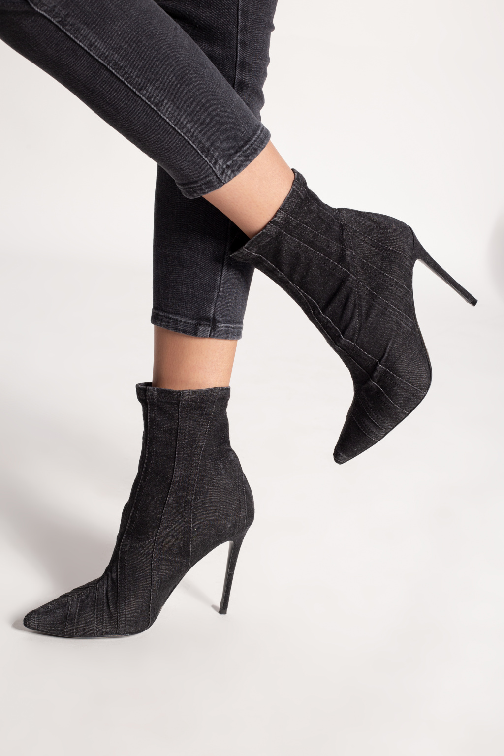 Diesel ‘D-Yucca’ denim heeled boots