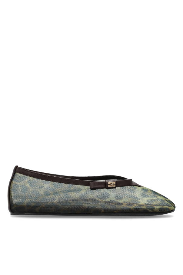 Transparent ballerinas with animal motif od Ganni