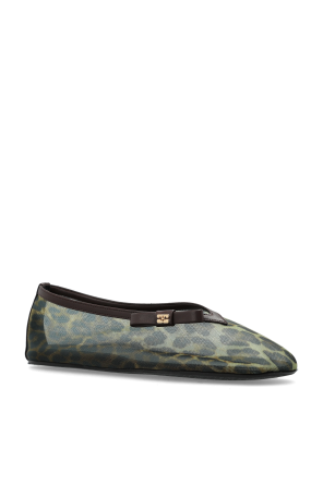 Ganni Transparent ballerinas with animal print