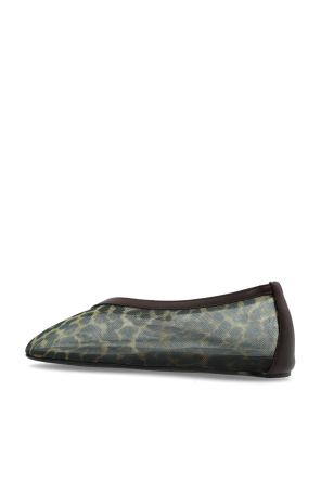 Ganni Transparent ballerinas with animal print