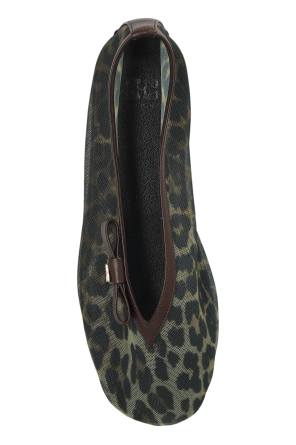 Ganni Transparent ballerinas with animal print
