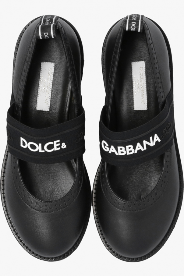 Dolce & Gabbana Kids Skórzane buty z logo