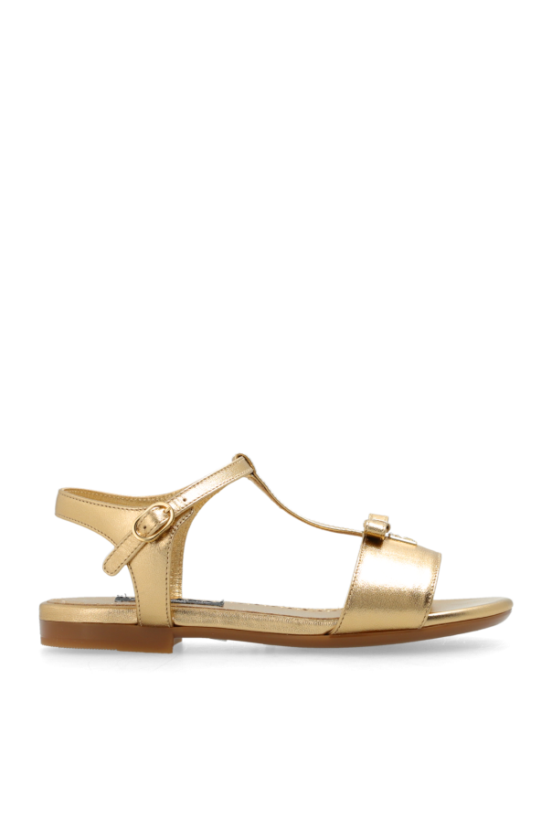 Leather sandals with logo od Dolce & Gabbana Kids