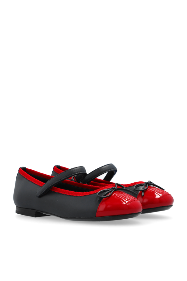 Dolce & Gabbana Kids Leather ballerinas with logo