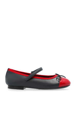 Leather ballerinas with logo