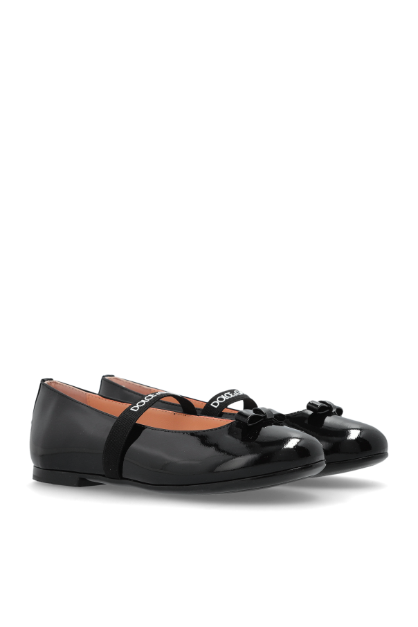 Dolce & Gabbana Kids Leather ballet flats with elastic strap