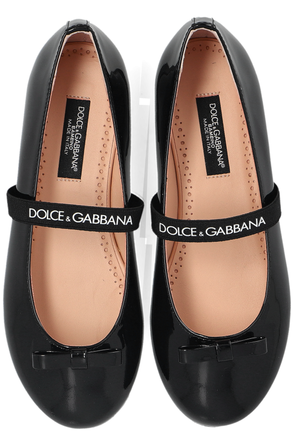 Dolce & Gabbana Kids Leather ballet flats with elastic strap