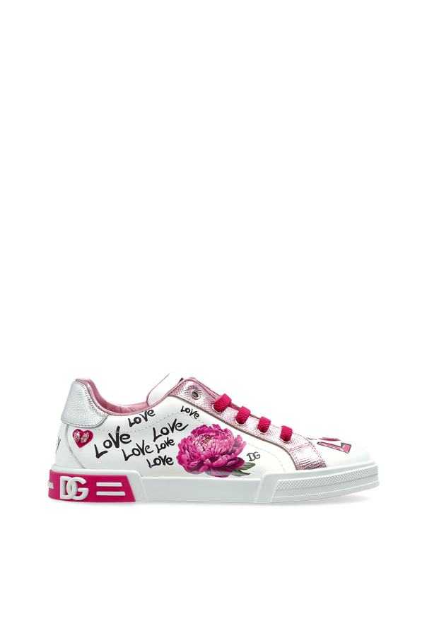 Leather shoes with appliqués od Dolce & Gabbana Kids