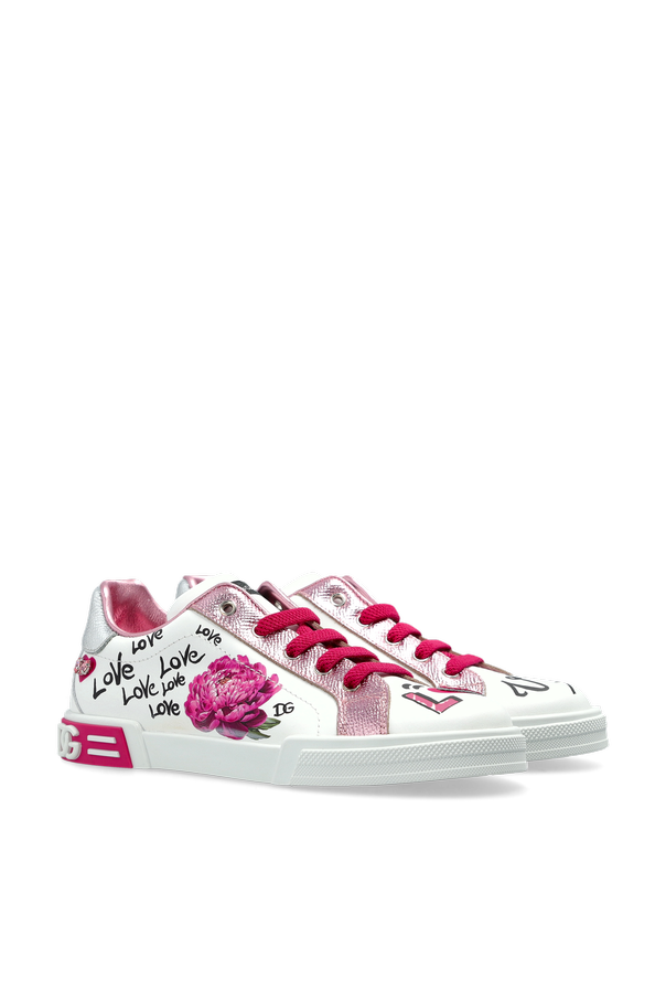 Dolce & Gabbana Kids Skórzane buty z aplikacjami