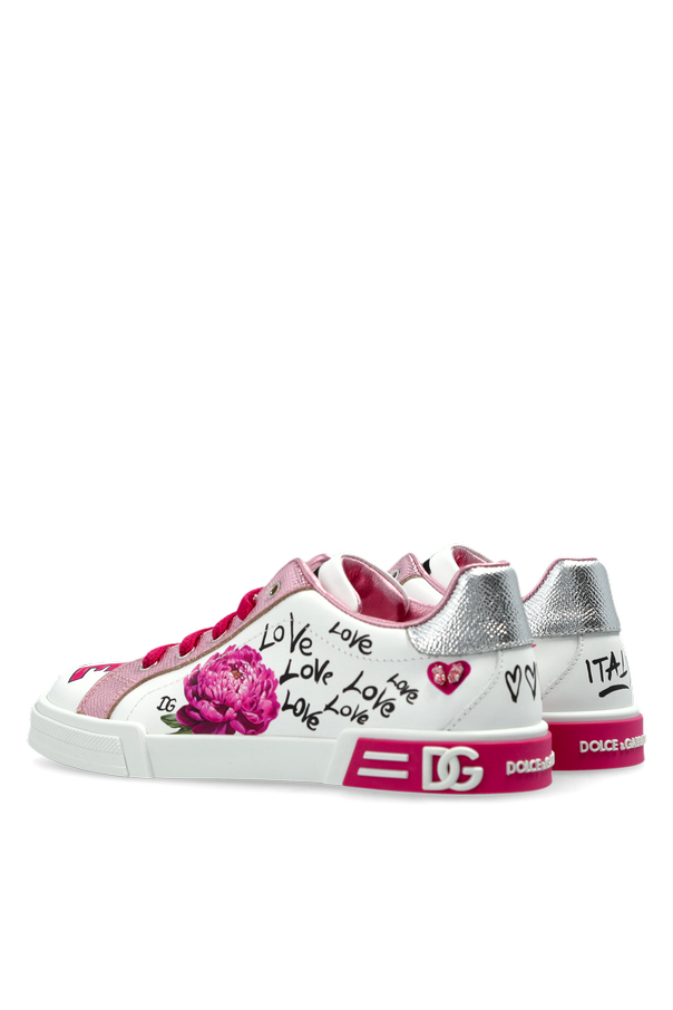 Dolce & Gabbana Kids Skórzane buty z aplikacjami