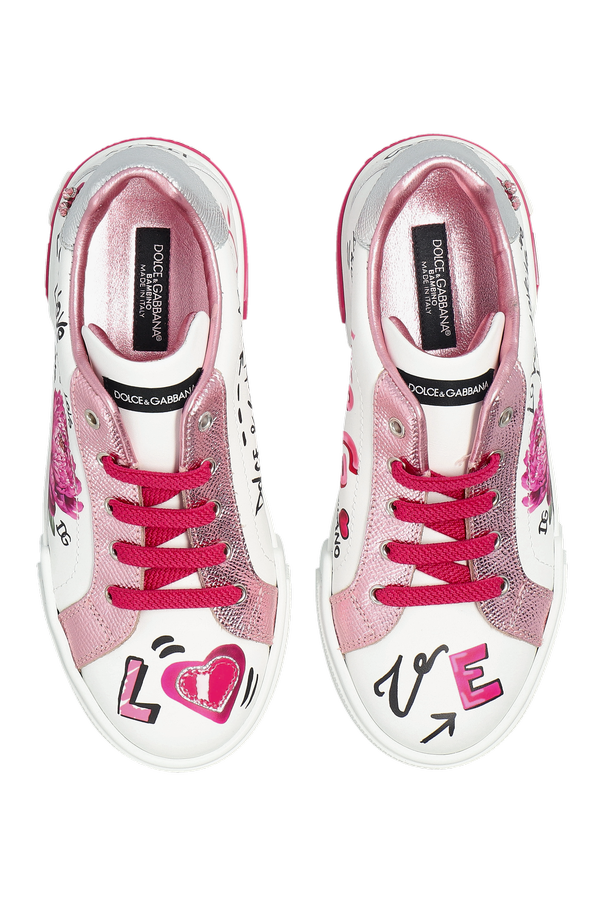 Dolce & Gabbana Kids Skórzane buty z aplikacjami