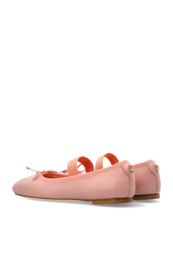 Dolce & Gabbana Kids Leather ballet flats with an elastic strap